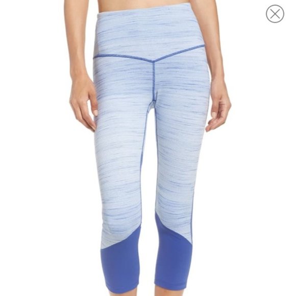 Zella Pants - Zella Gemini High Rise Crop Leggings Mesh Panel